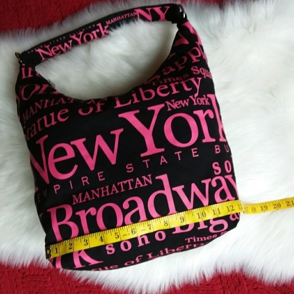 Jay Joshua Pink Black Canvas Tote Shoulder Bag - Picture 4 of 7